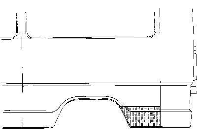 eindstuk, wb = 3050, links Mercedes W601/W602, 207D, 1977 -
