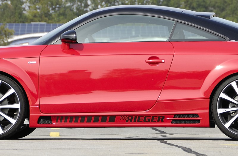 Zijskirts passend voor Audi TT 8J 96.06- met 2 schacht en 2 uitsnedes Rieger