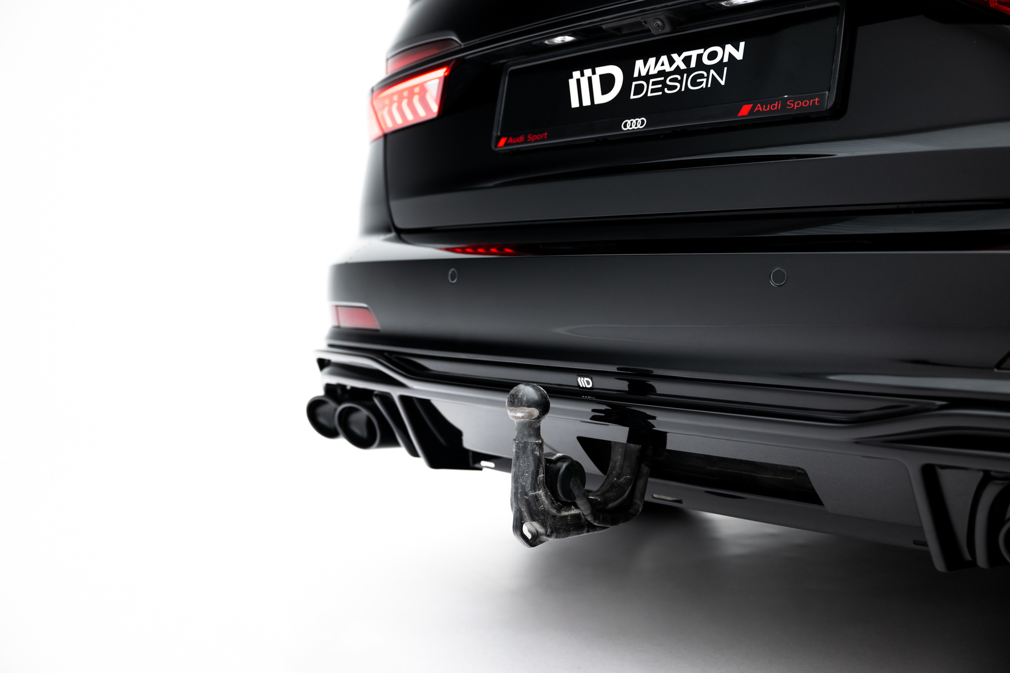 Diffuser passend voor Audi A6 C8 S-Line Maxton Glans Zwart Zwarte Sierstukken