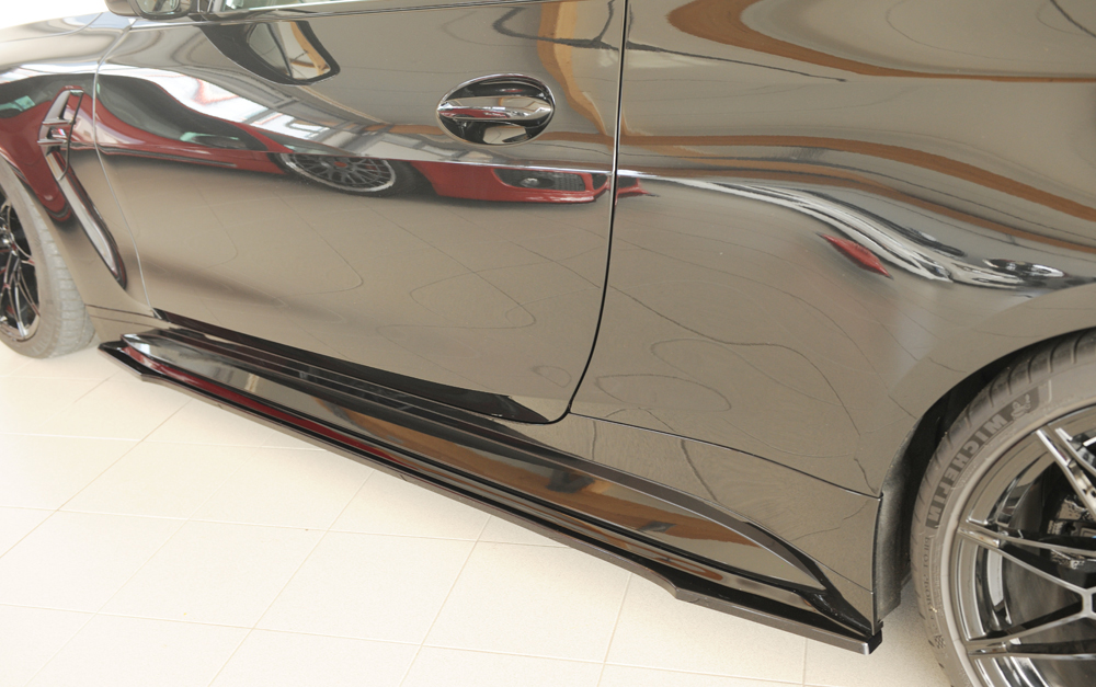 Zijskirts passend voor BMW 3-series G80 M3 03.21-  glans zwart