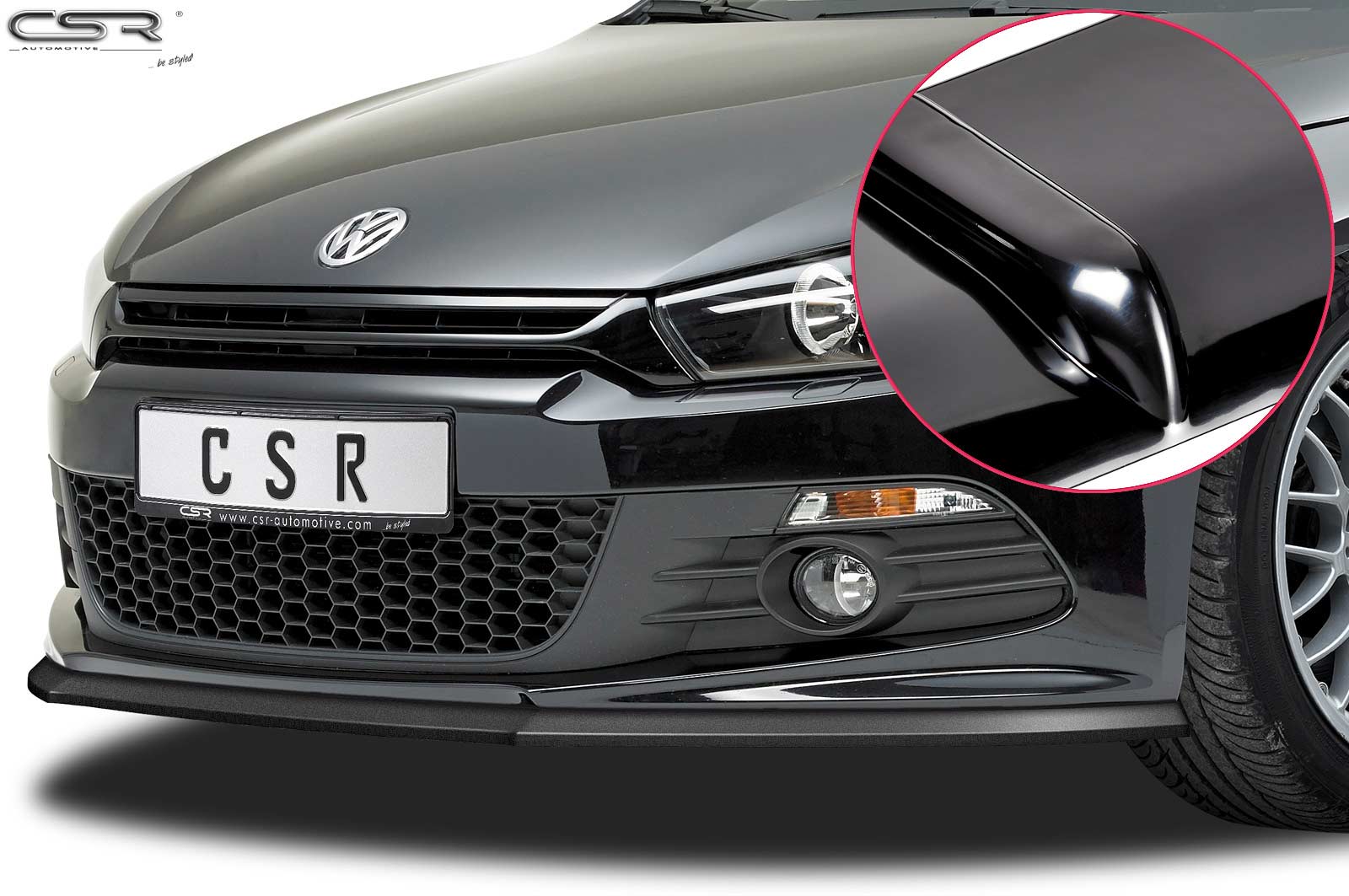Voorspoiler passend voor Volkswagen Scirocco R-Line CSR Glans Zwart
