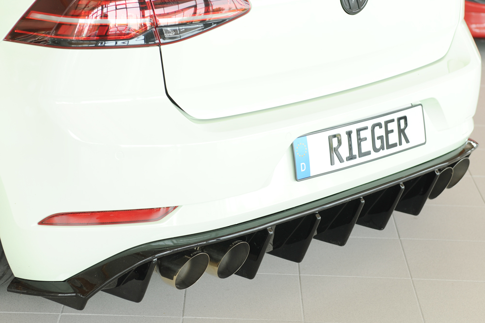 Diffuser passend voor Volkswagen Golf 7 R FL Rieger Glans Zwart