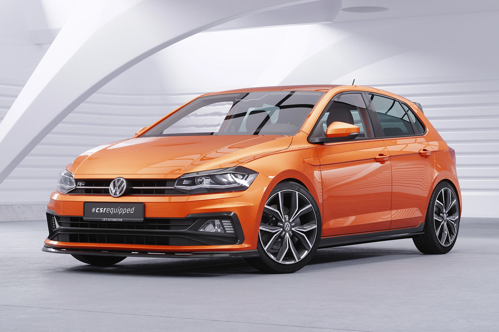 Voorspoiler passend voor VW Polo VI 2G (Typ AW) GTI / R-Line Glans Zwart – 12/2017–