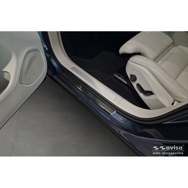 Zwart RVS Instaplijsten  Volvo XC60 II 2017-2021 & FL 2021- incl. R-Design - 'Lines' - 4-delig