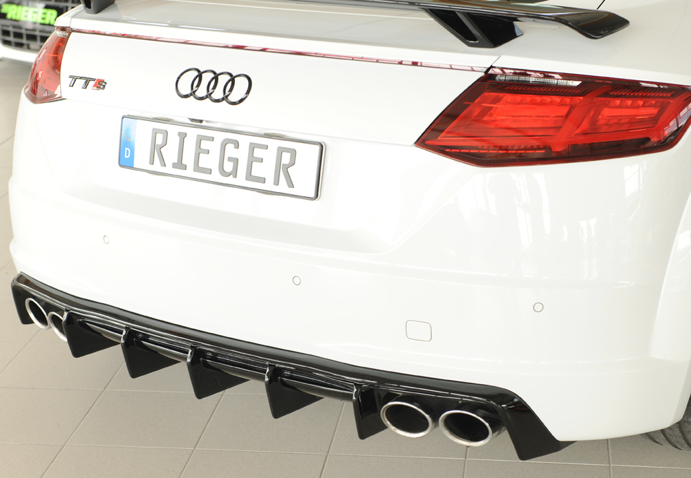 Diffuser passend voor Audi TT S-Line / TTS Rieger Glans Zwart