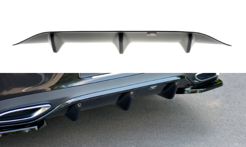 Diffuser passend voor Mercedes E W213 Coupé AMG-Line Maxton Design glans zwart