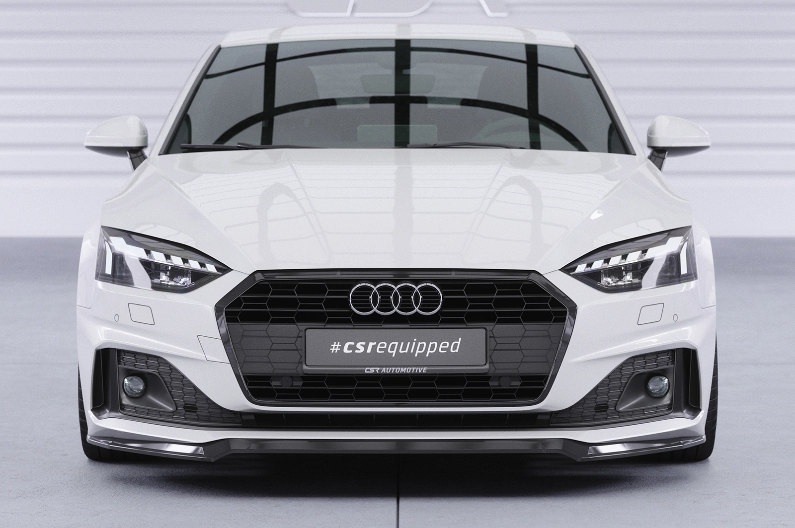 Voorspoiler passend voor Audi A5 F5 Basis / Advanced Glans Zwart van CSR Automotive (Facelift 2019-)