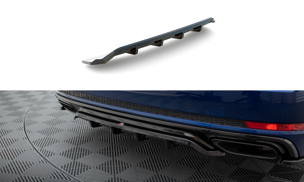 Diffuser passend voor Audi A4 Competition B9 FL Maxton Glans Zwart