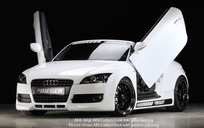 Zijskirts passend voor Audi TT 8J ABS Carbon-look Rieger