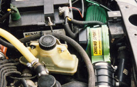Green air-intake Peugeot 205 1.6/1.9 GTi + stuurbekrachtiging 83-94
