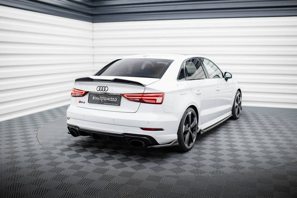 Achterzij Spoilers Audi RS3 8V FL Sedan Glanzend Zwart V.3