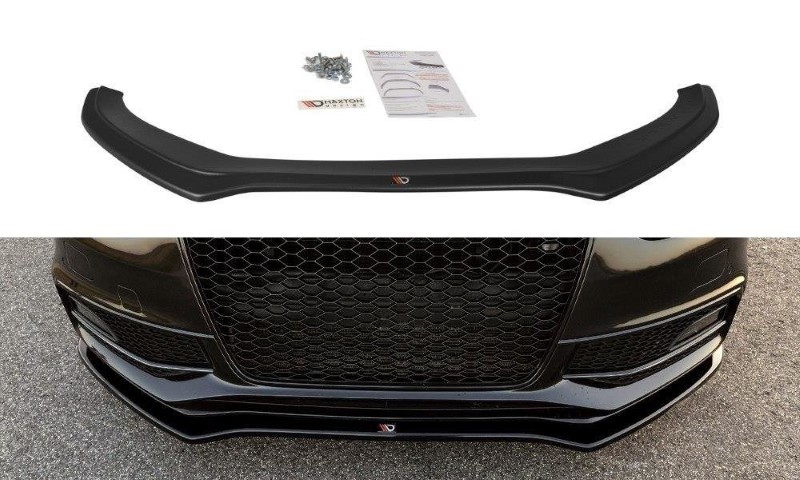 Voorspoiler passend voor Audi S4 / A4 S-Line B8 FL V.2 Glanzend Zwart