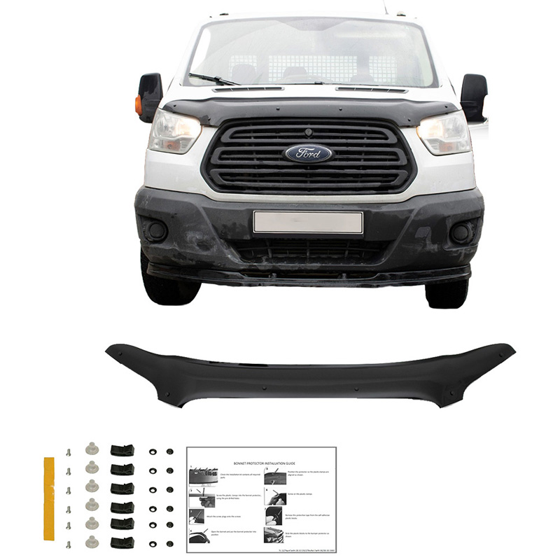 Motorkapbeschermer (steenslagcover)  Ford Transit MK8 2014-2019 - Glanzend zwart