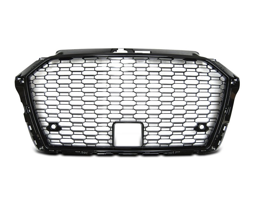 Grill passend voor Audi A3 8V RS3 look 2017 - 2020 Glans Zwart