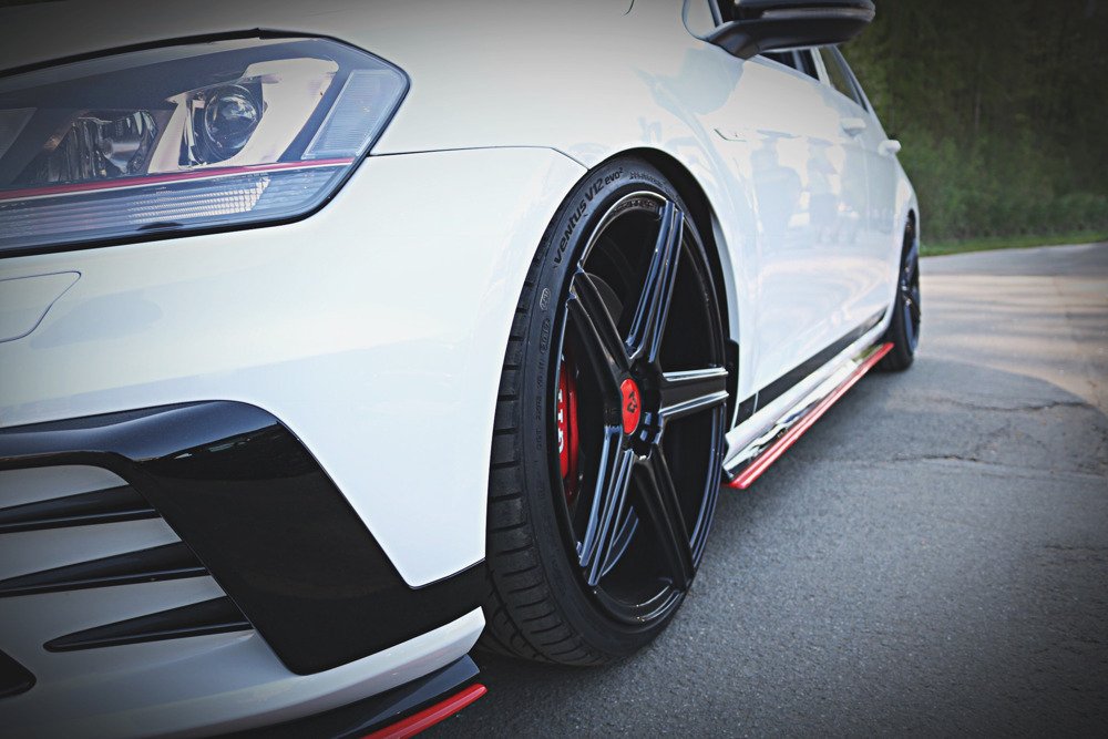 Zijskirts passend voor VW Golf 7 GTI Clubsport Glans Zwart