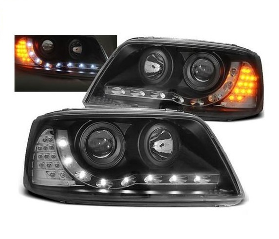 Koplampen passend voor VW Transporter T5 03-10 LED zwart