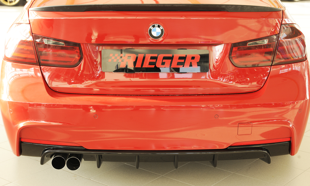 Achter Diffuser passend voor BMW 3Serie F30/F31 2012-... Zwart Glans Rieger