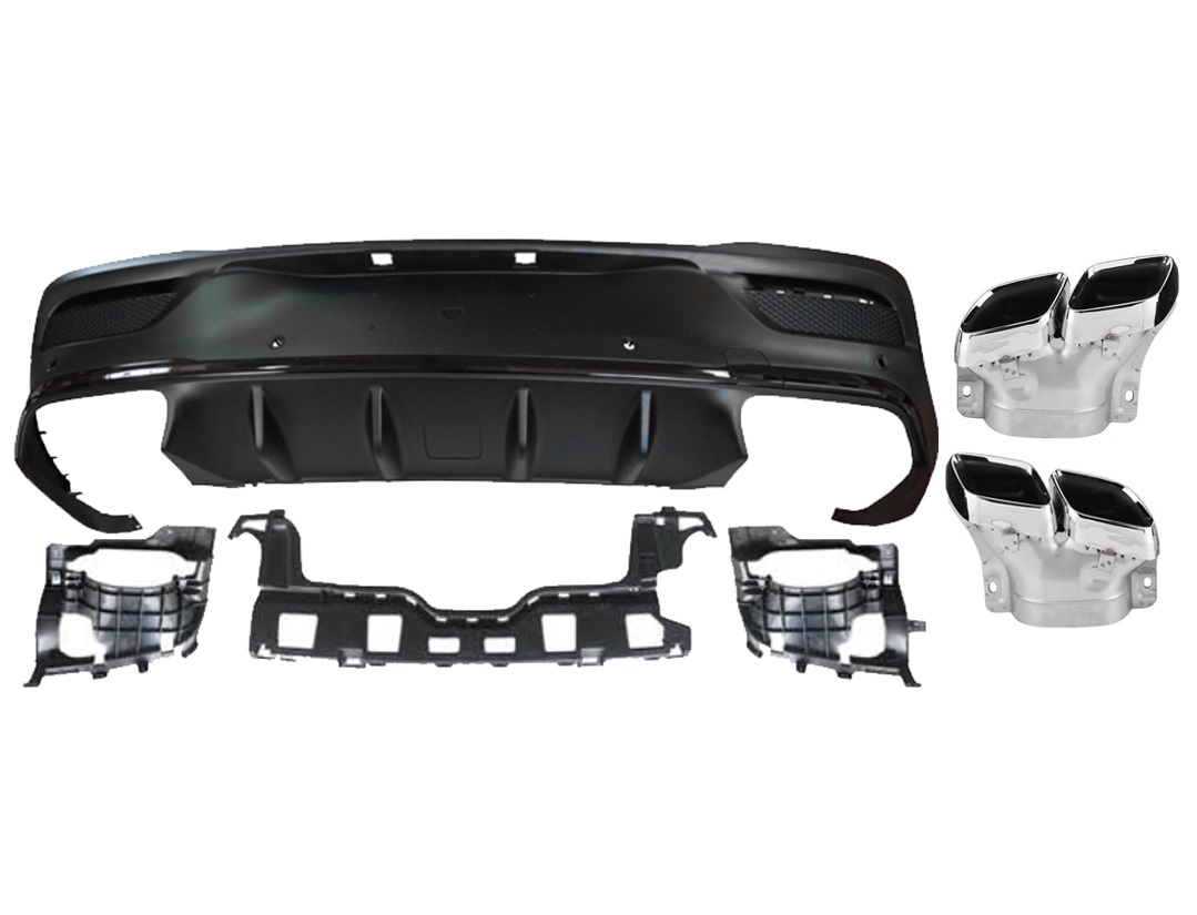 Diffuser passend voor Mercedes GLE Coupe C167 19- AMG Look Chroom