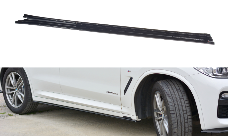 Zijskirts passend voor BMW X3 M Pakket / M40D / M40i  G01 Maxton Glans Zwart