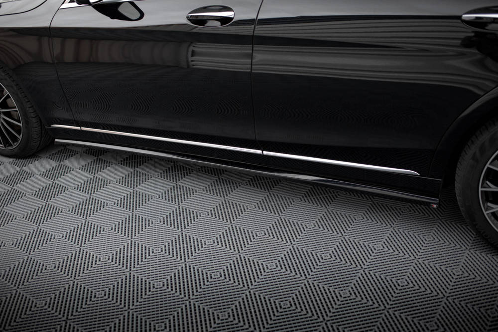 Zijskirts passend voor Mercedes S klasse W222 Maxton Glans Zwart