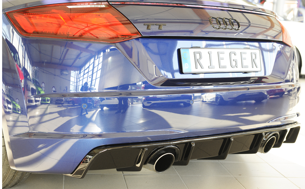Diffuser passend voor Audi TT 8J-FV 8S 14-22 Rieger Glans Zwart