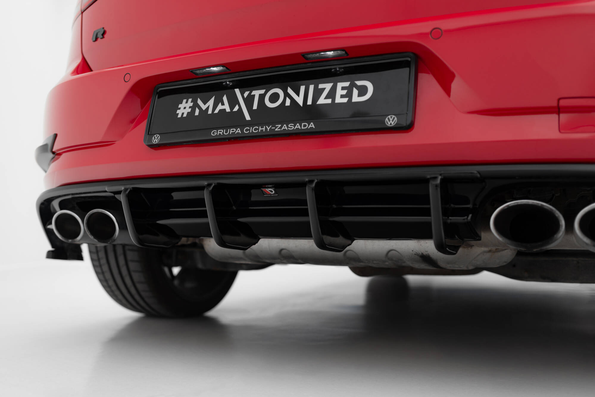 Achter Diffuser passend voor Volkswagen Golf R Hatchback R MK7 Facelift Maxton Glanzend zwart