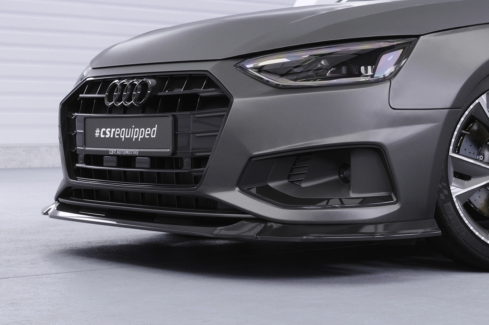 Voorspoiler passend voor Audi A4 B9 (Typ 8W) Facelift Glans Zwart – CSR Automotive
