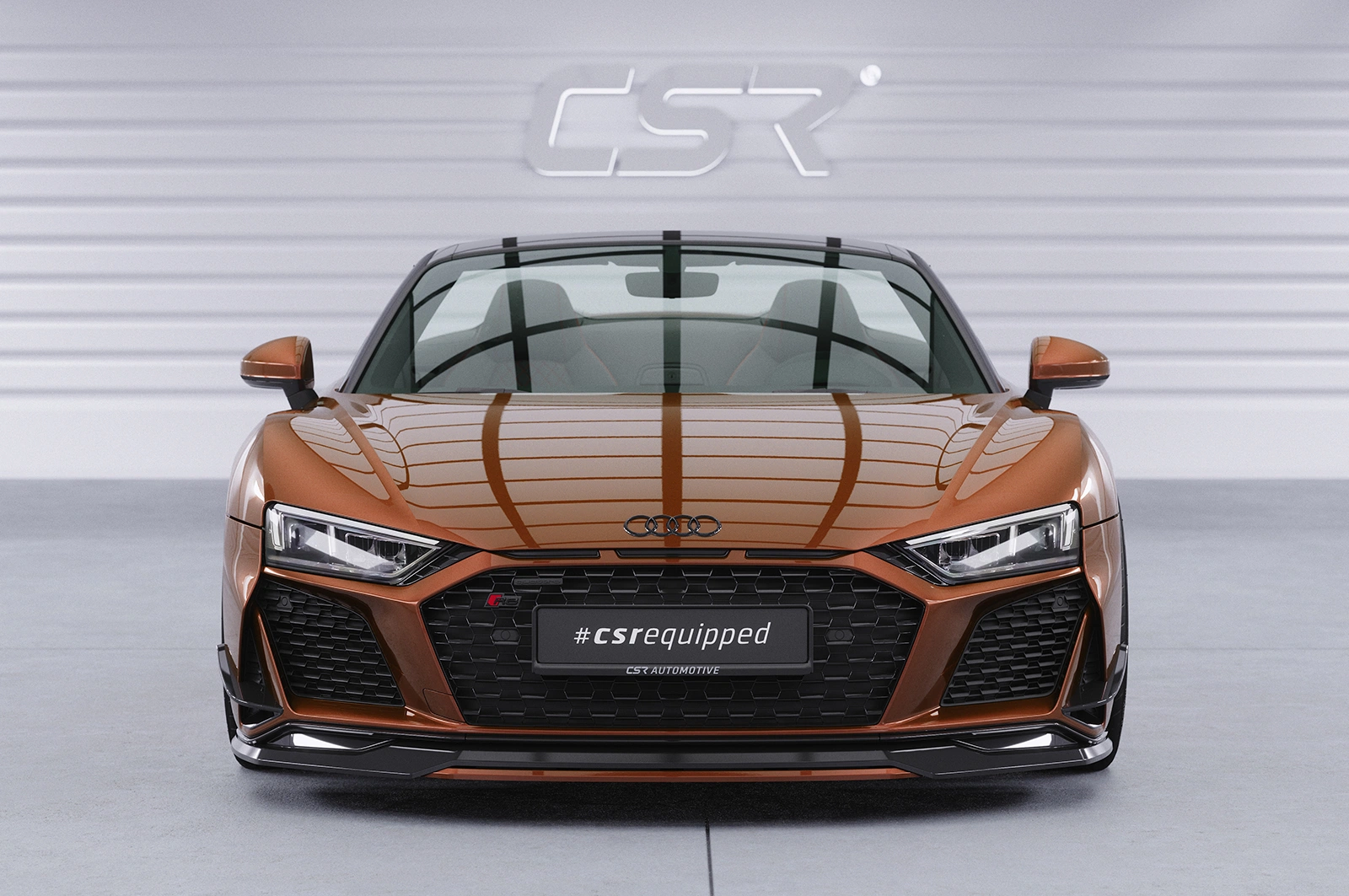 Voorspoiler Audi R8 (Typ 4S) Glans Zwart Facelift - CSR Design