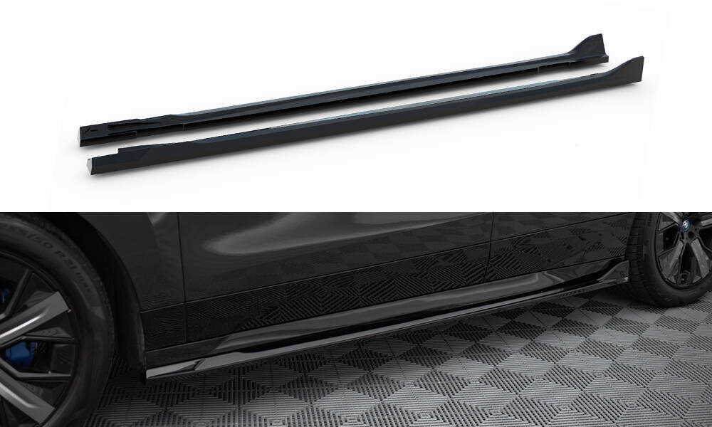 Zijskirts passend voor BMW iX i20 Maxton Glans Zwart