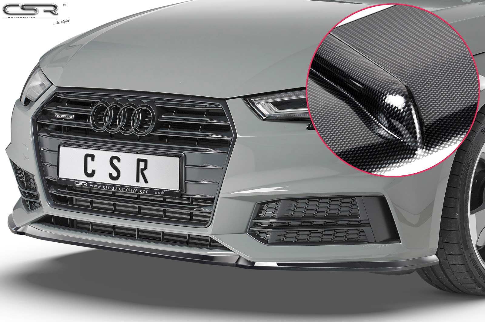 Voorspoiler passend voor Audi A4 B9 8W S-Line / S4 B9 8W Carbon look