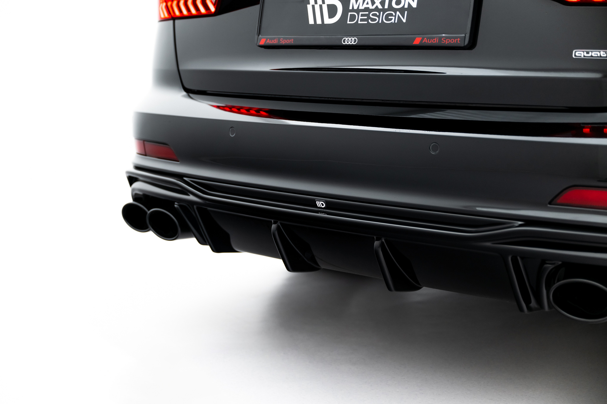Diffuser passend voor Audi A6 C8 S-Line Maxton Glans Zwart Zwarte Sierstukken