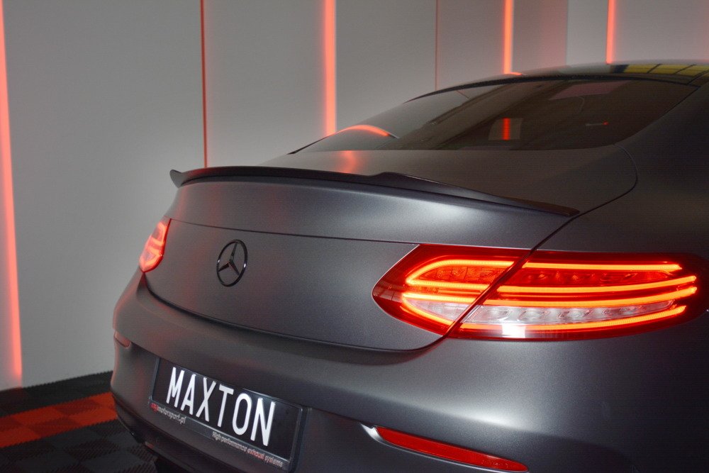 Spoiler Mercedes C Klasse W205 Coupe AMG Pakket Maxton Glans Zwart