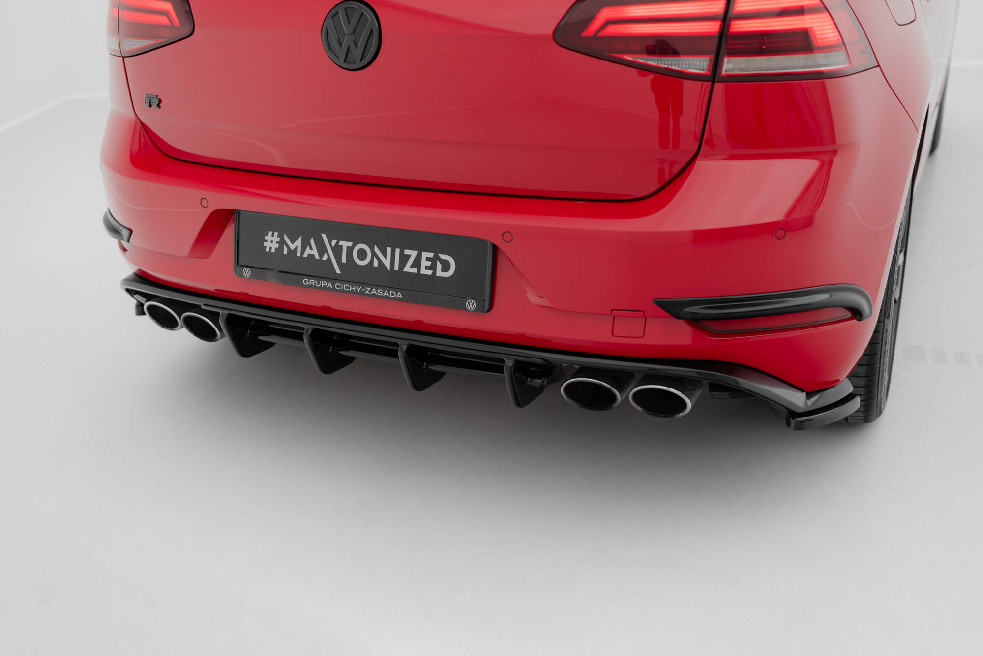 Achter Diffuser passend voor Volkswagen Golf R Hatchback R MK7 Facelift Maxton Glanzend zwart