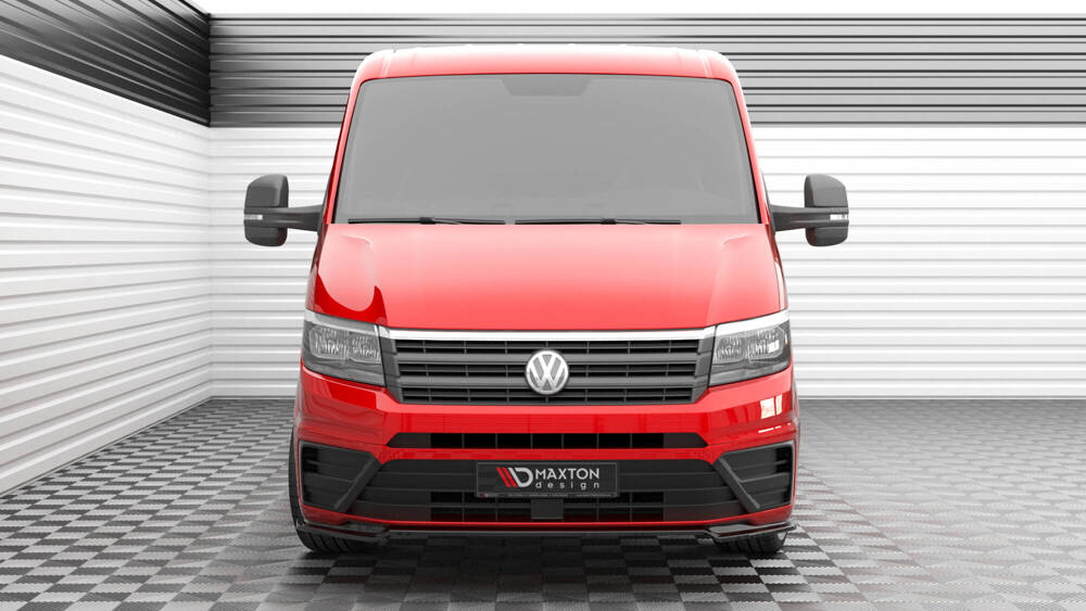 Voorspoiler passend voor VW Crafter MK2 2017- .. Maxton Glans Zwart V.2