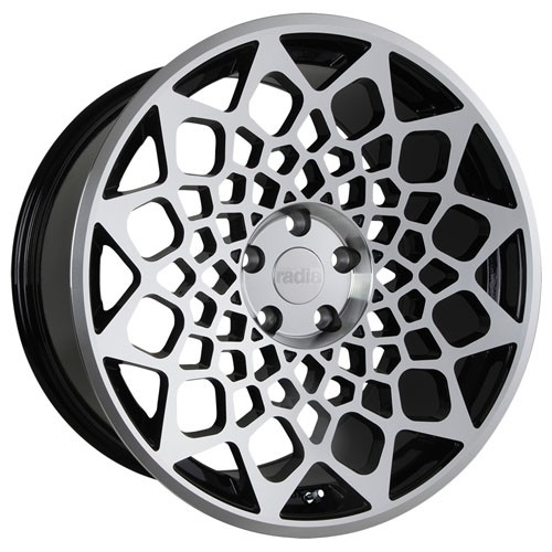 RADI8 B12 10.0x19 5x120 40 Gloss black machine face 72,56 Velgen