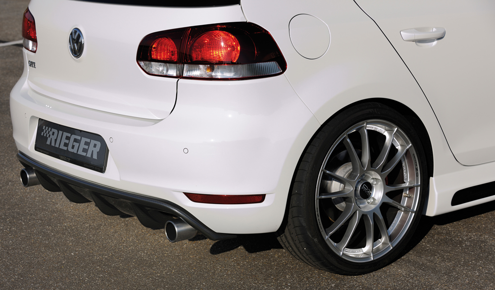 Diffuser passend voor Volkswagen Golf 6 GTI GTD Rieger Carbon Look