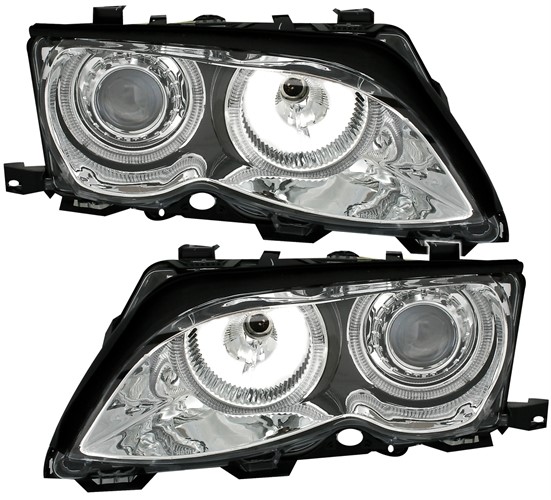 Koplampen passend voor BMW E46 01-05 Sedan/Touring CCFL Angel Eyes