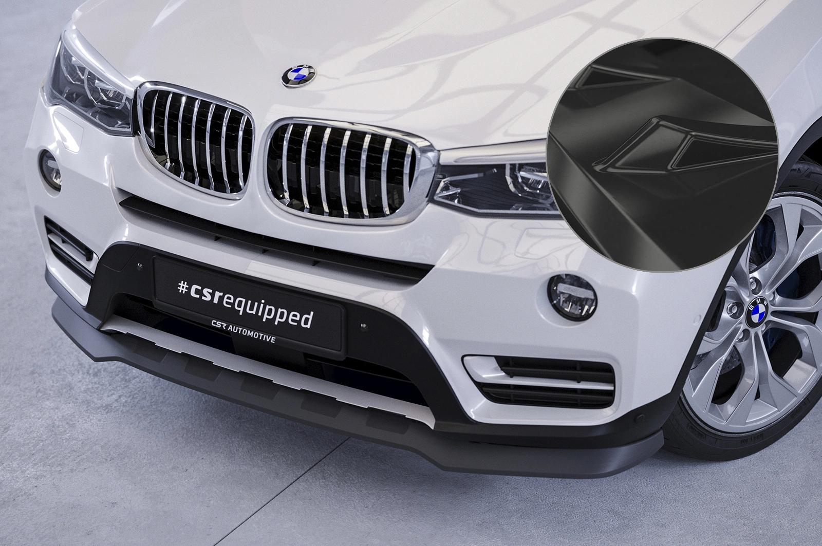 Voorspoiler passend voor BMW X3 (F25) LCI Glans Zwart – CSR Automotive