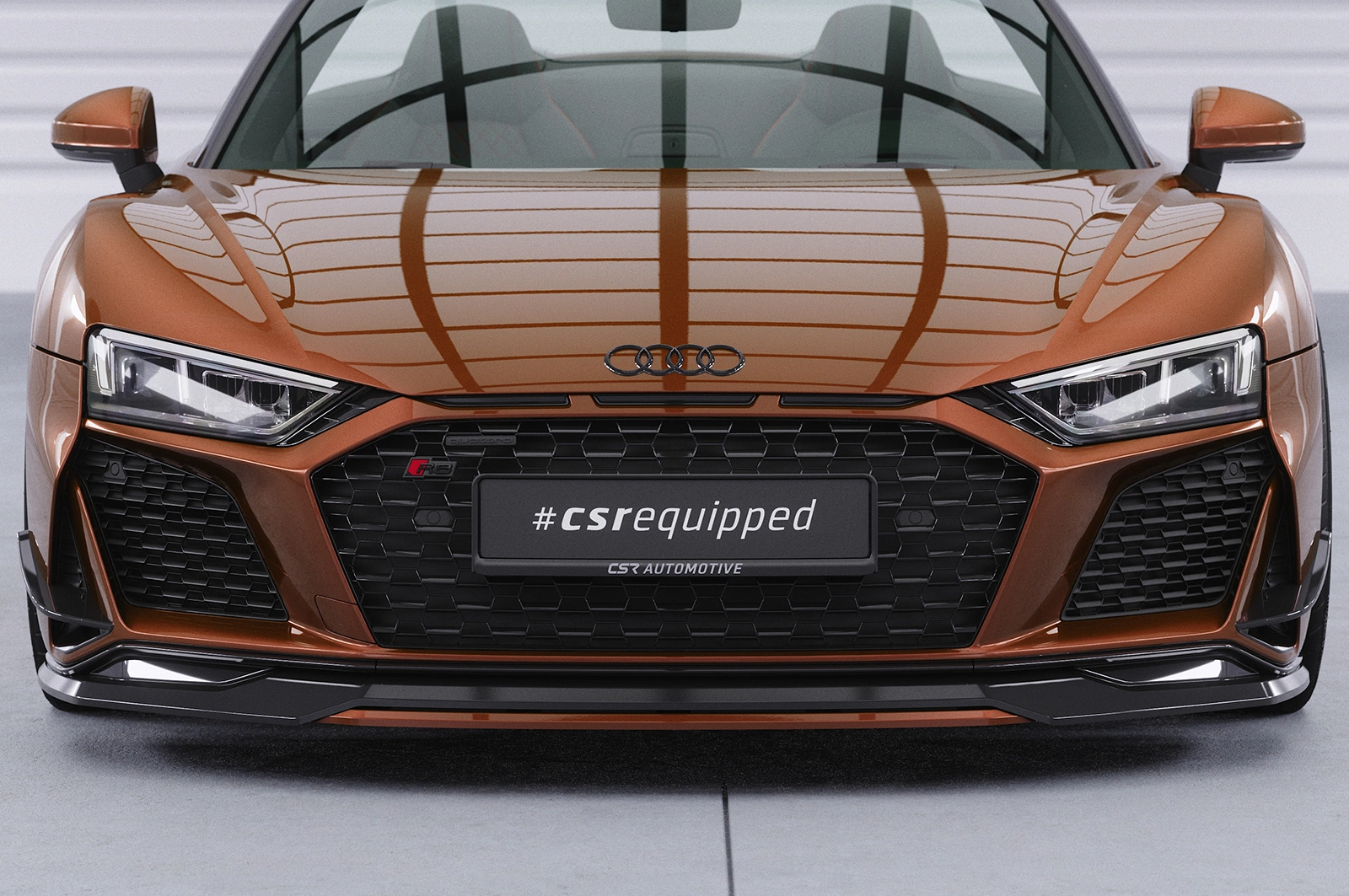 Voorspoiler passend voor Audi R8 (Typ 4S) Glans Zwart Facelift - CSR Design