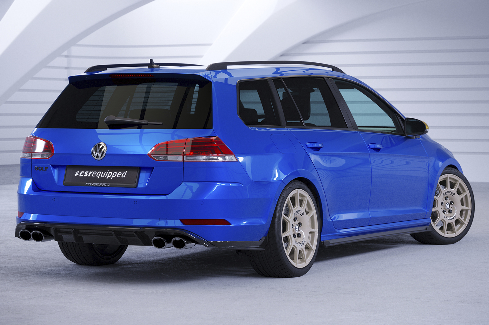 Diffuser passend voor Volkswagen Golf 7 R Variant FL CSR Glans Zwart