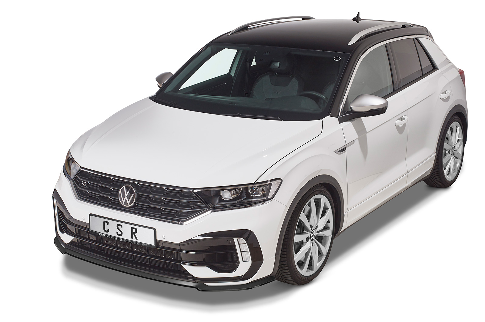 Voorspoiler passend voor VW T-Roc (A1) R CSR glans Zwart