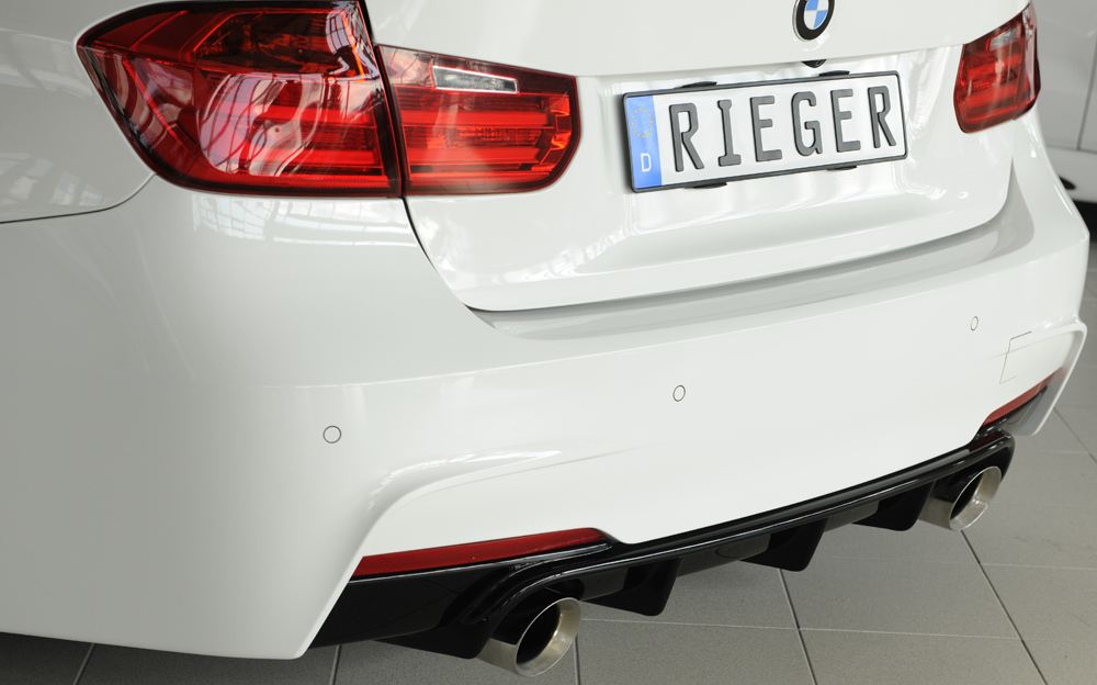 Diffuser passend voor BMW 3 Serie M Pakket F30 / F31 Rieger Glans Zwart