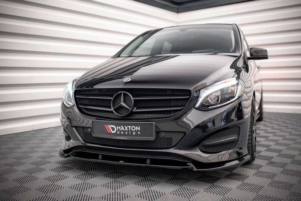 Voorspoiler passend voor Mercedes B Klasse W246 FL Maxton Glans Zwart