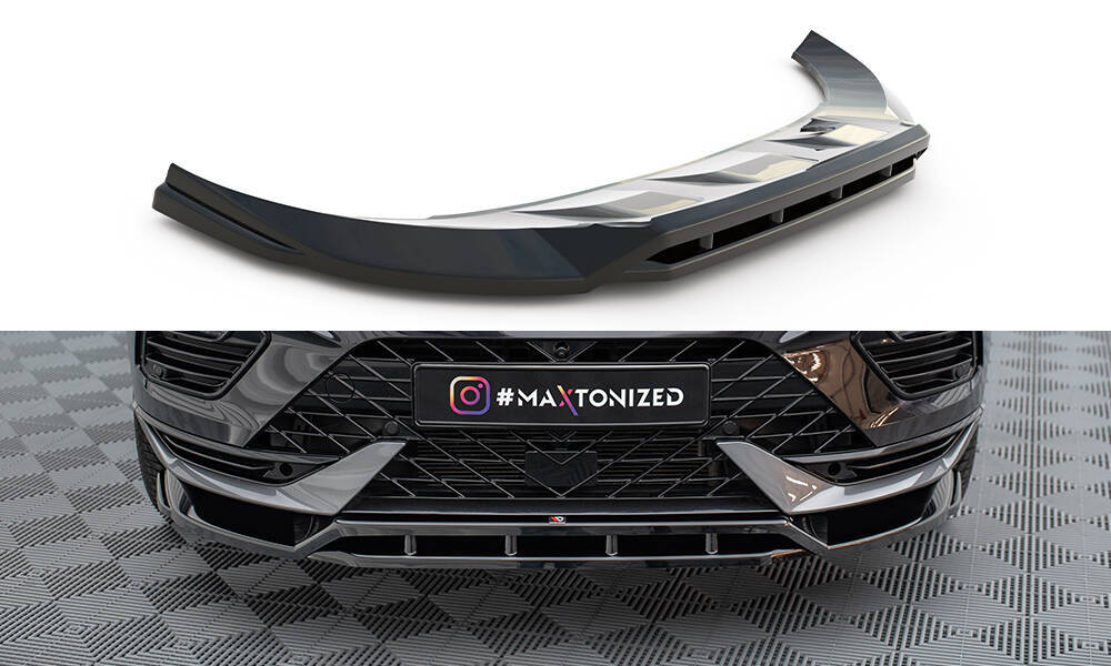 Voorspoiler passend voor Cupra Ateca FL Maxton Glans Zwart