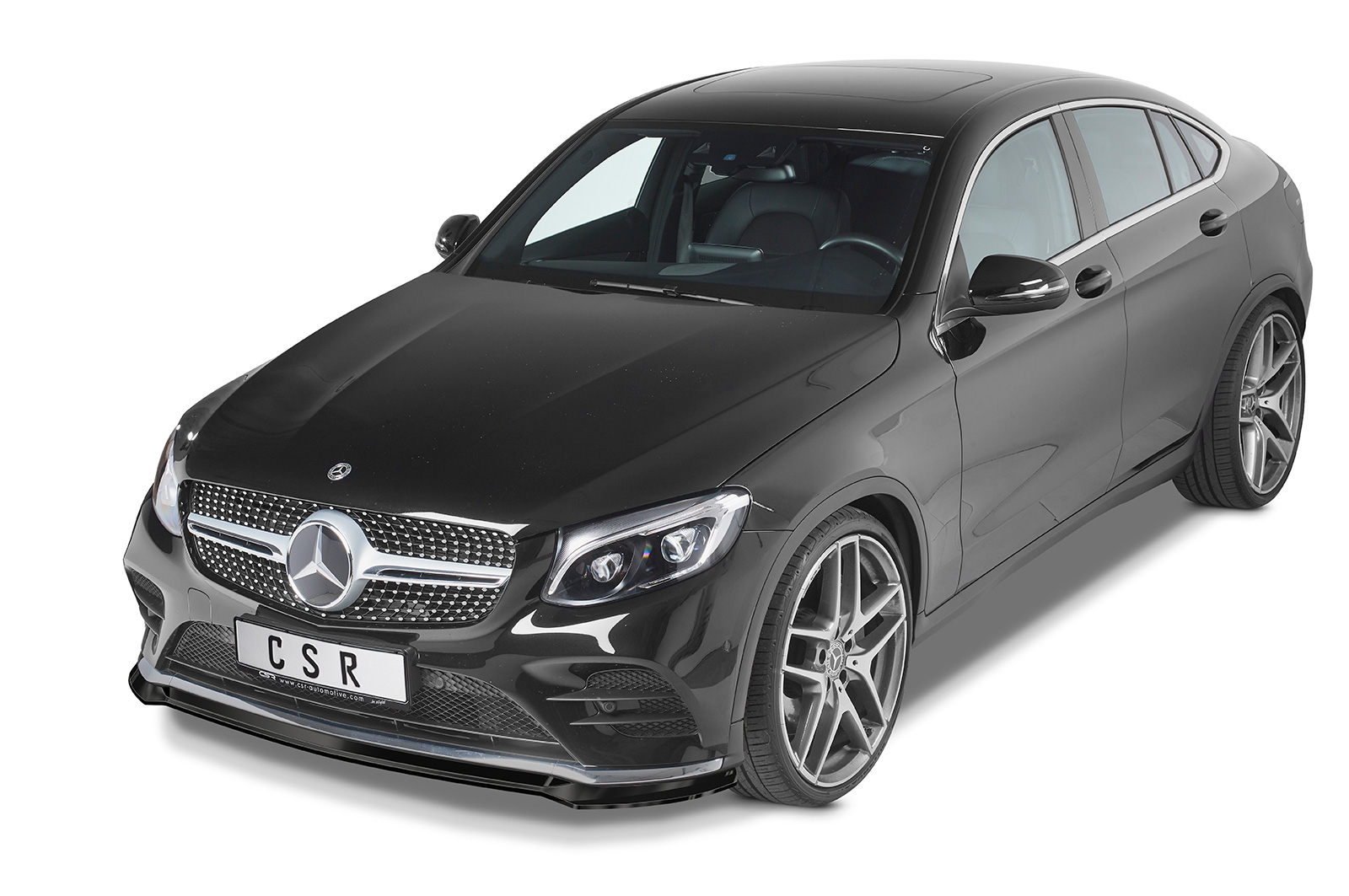 Voorspoiler passend voor Mercedes Benz GLC C253 CSR Glans Zwart