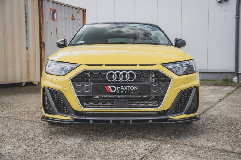 Voorspoiler passend voor Audi A1 S-LINE GB glanzend zwart V.2