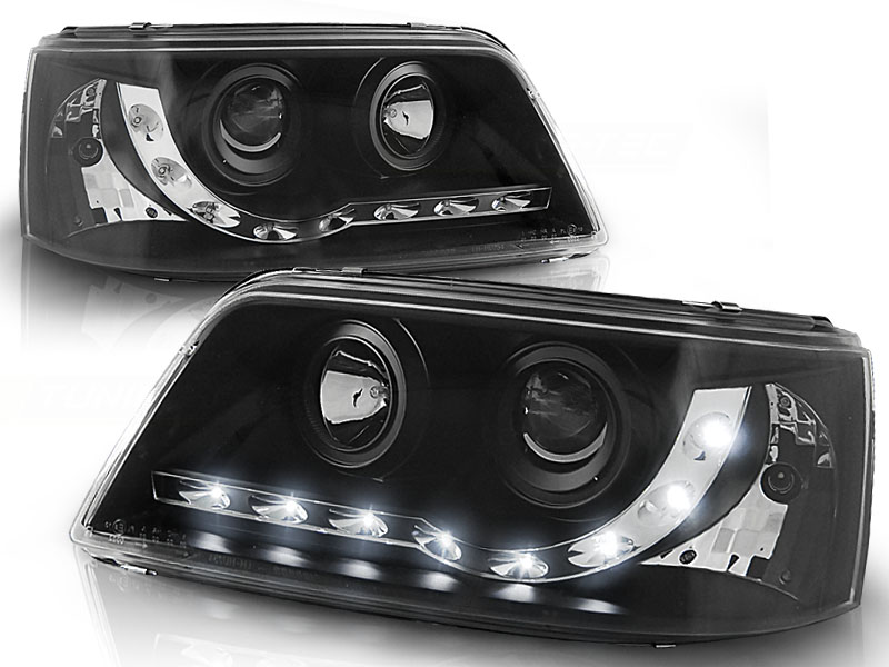 Koplampen passend voor VW Transporter T5 03-10 LED zwart
