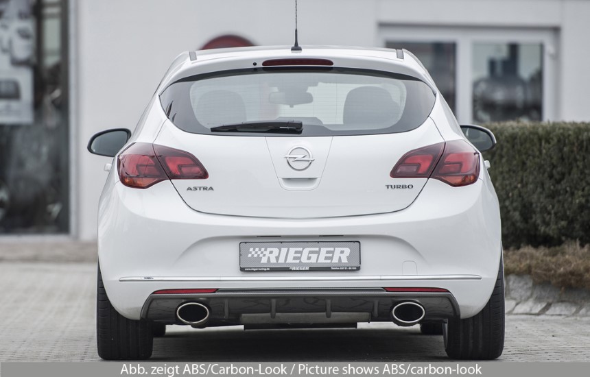 Achterdiffuser Opel Astra J Rieger uitlaat links + rechts glans zwart