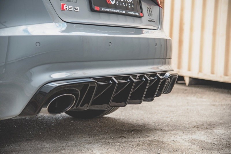 Diffuser passend voor Audi RS3 8V Sportback Maxton Glans Zwart