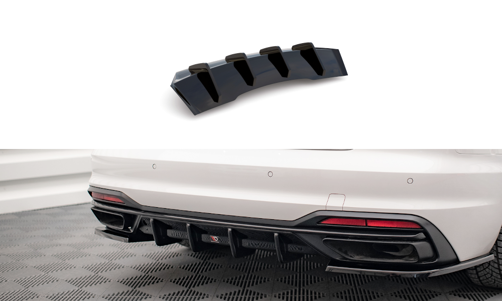 Diffuser passend voor Audi A4 B9 FL Maxton Glans Zwart